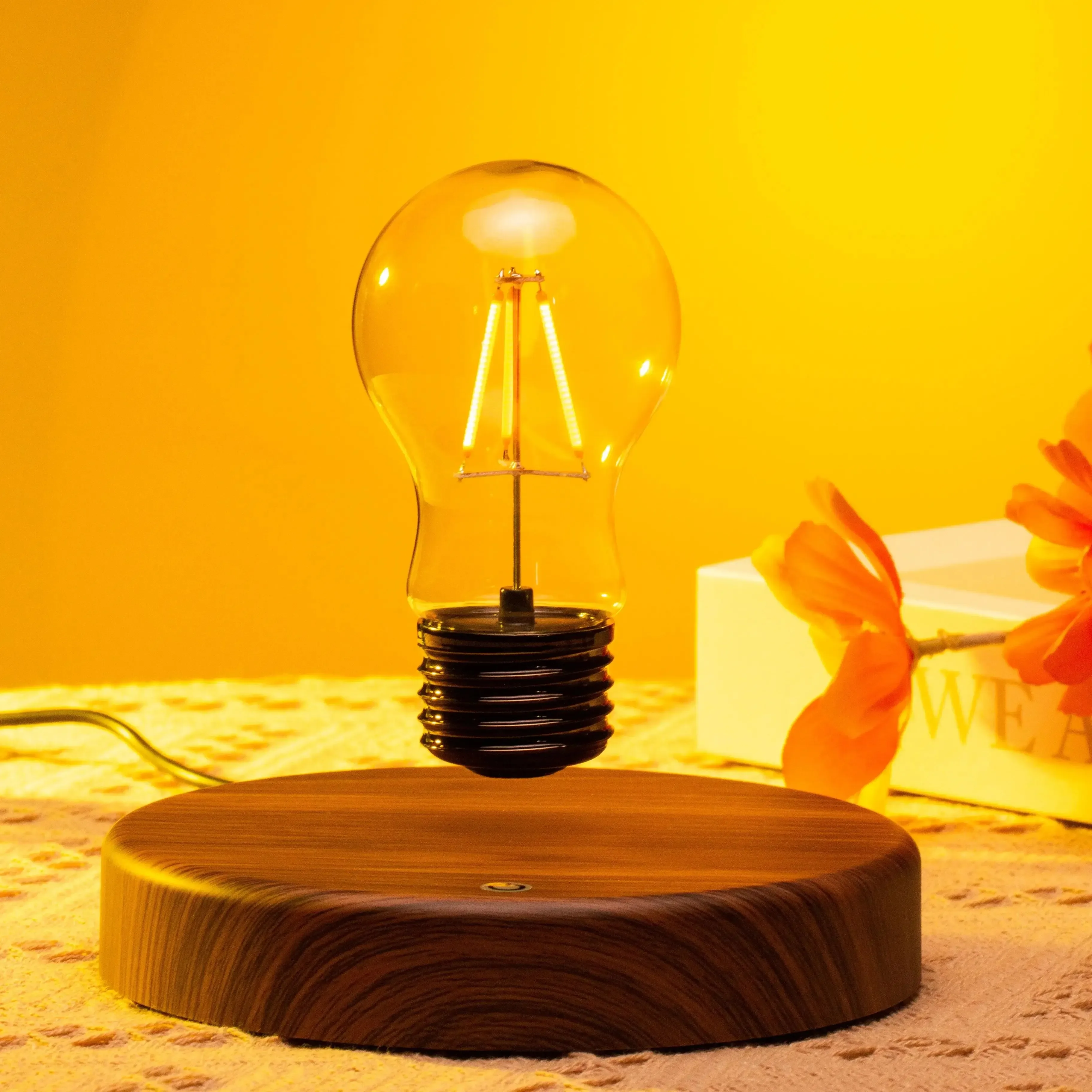 LED المغناطيسي الإرتفاع ضوء العائمة الزجاج لمبة مكتب الإبداعية ديكور غرفة مكتب المنزل ليلة ضوء هدية #5