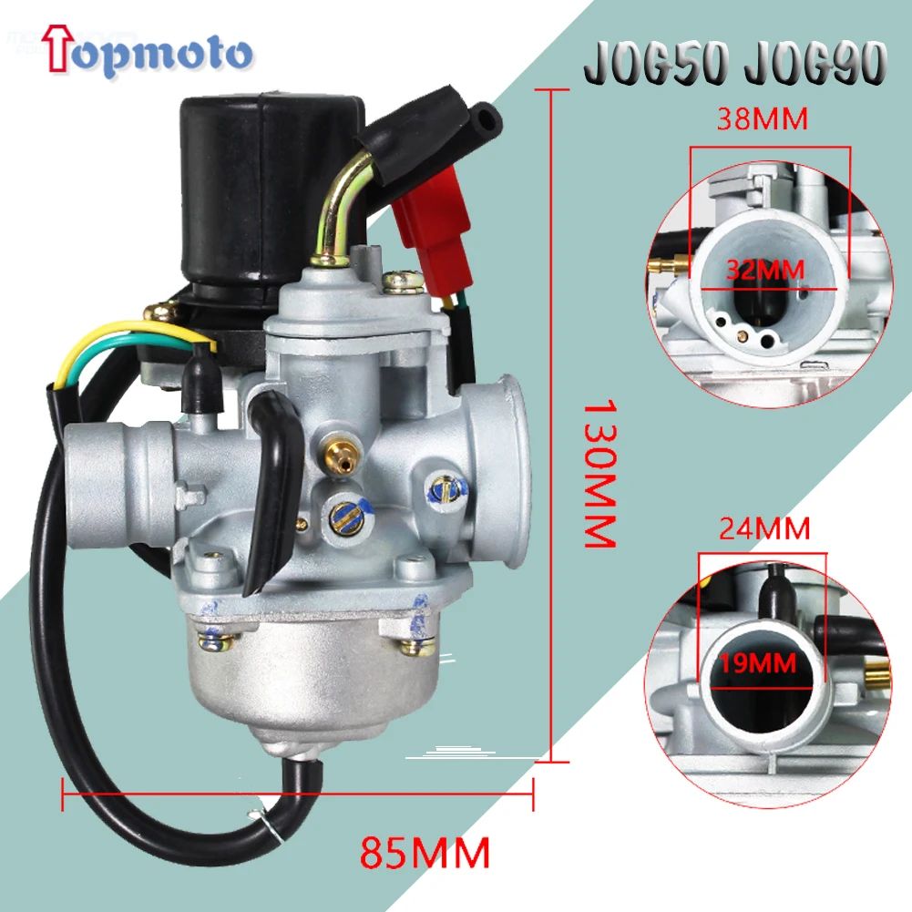 Jog50 Carburetor For Yamaha Jog 50 50cc JOG90 PZ19J 19mm 2 Stroke 1E40QMB Motorcycle Scooter  Carburator With Air Filter