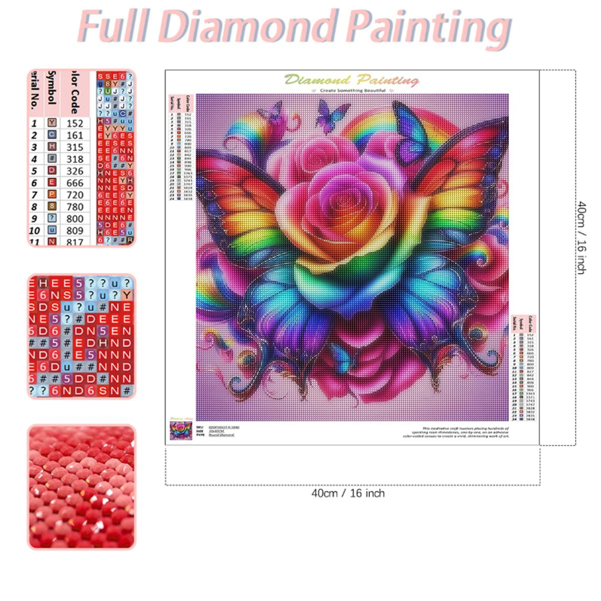 RUOPOTY Butterfly Full Diamond Painting Kit For Adults 5D Rhinestone Embroidery for Home Wall Decoration