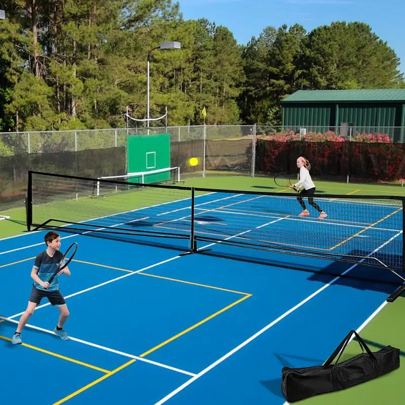 Red de práctica de tenis, red de tenis ligera para entrada, red de práctica de tenis desmontable, red de malla de tenis de 9,5 kg con bolsa de transporte de 22 pies para