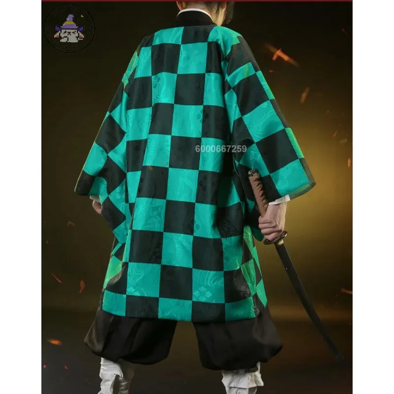 CyDemon Slayers Kimetsu No Yaiba Anime Kamado Tanjirou Costume Cosplay Donna Uomo Kisatsutai Parrucca Uniforme Halloween Comic Con Outf