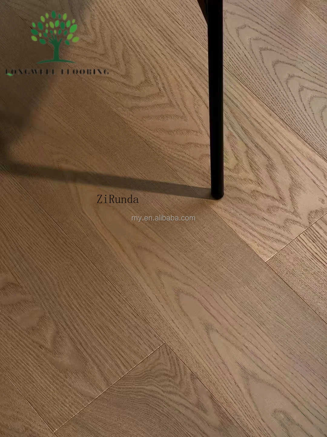 Lantai kayu ash rekayasa multi-lapis versi kustom, dipasang dengan lem, 14mm, polos besar, nyaman untuk kamar tidur