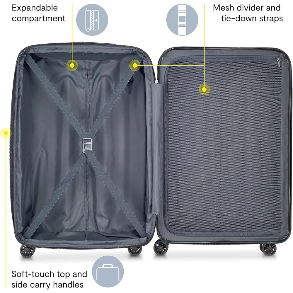 Medium 24 Inch Expandable Luggage with Spinner Wheels in Peony Pink, Hardside Helium Aero Design