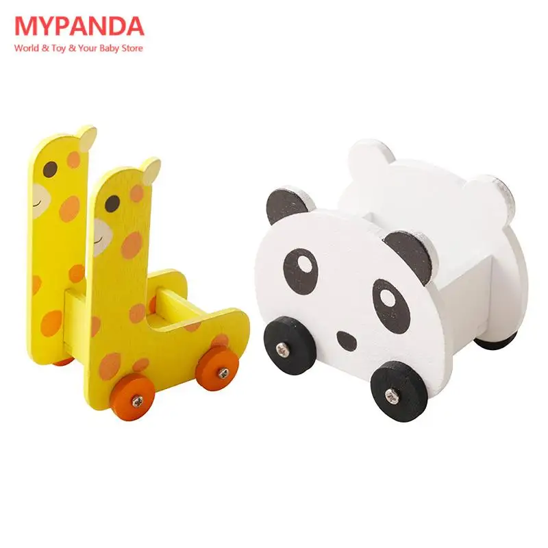 1PC 1:12 Dollhouse Miniature Panda Trolley Giraffe Storage Rack Furniture Model For Doll House Decor Kids Pretend Play Toys