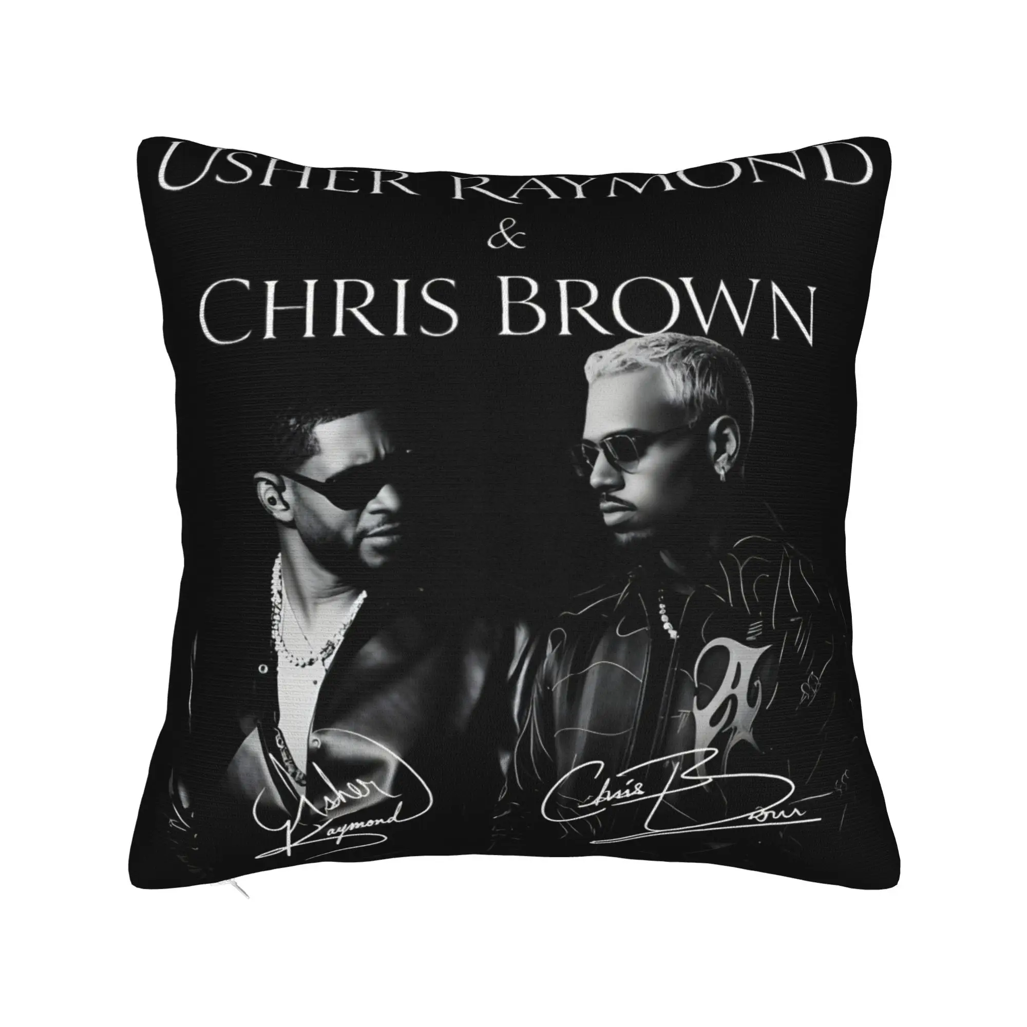 Chris Brown And Usher The Rb Tour Pillow Cover  Raymond And Brown Soft Cover Fashion Pillow Case For Wedding Party Home Decor
