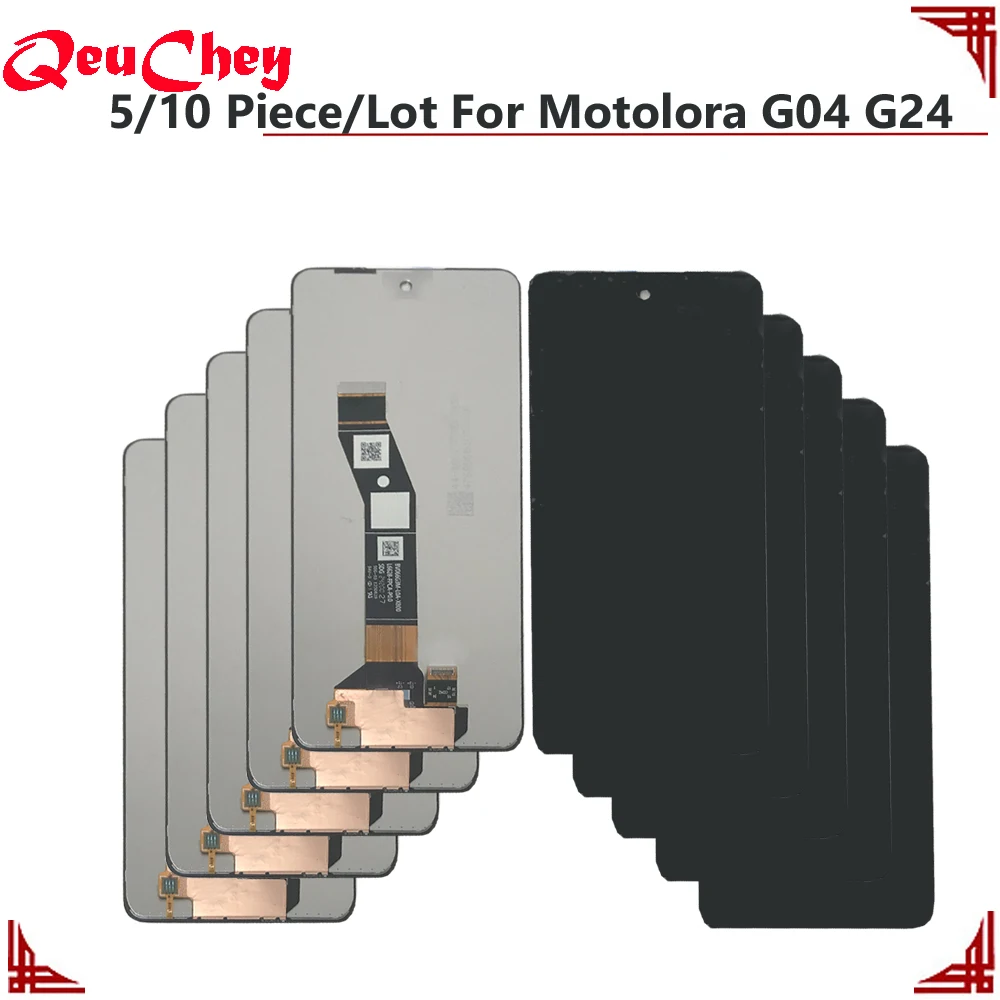 5/10 шт./лот для Motorola G04 XT2421-2 ЖК-дисплей G24 XT2423-1 монитор с цифровым преобразователем сенсорного экрана в сборе без/с рамкой
