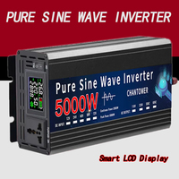 Inverter 5000W Pure Sine Wave DC 12v/24v To AC 110v/220v 5000W 50HZ/60HZPortable Power Voltage Converter Car Solar Inverter