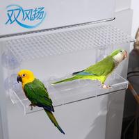 Clear Window Bird Feeder Window Mounted Detachable Bird Feeding Trays Drainage Hole with Suction Cups Bird Food Container Yard