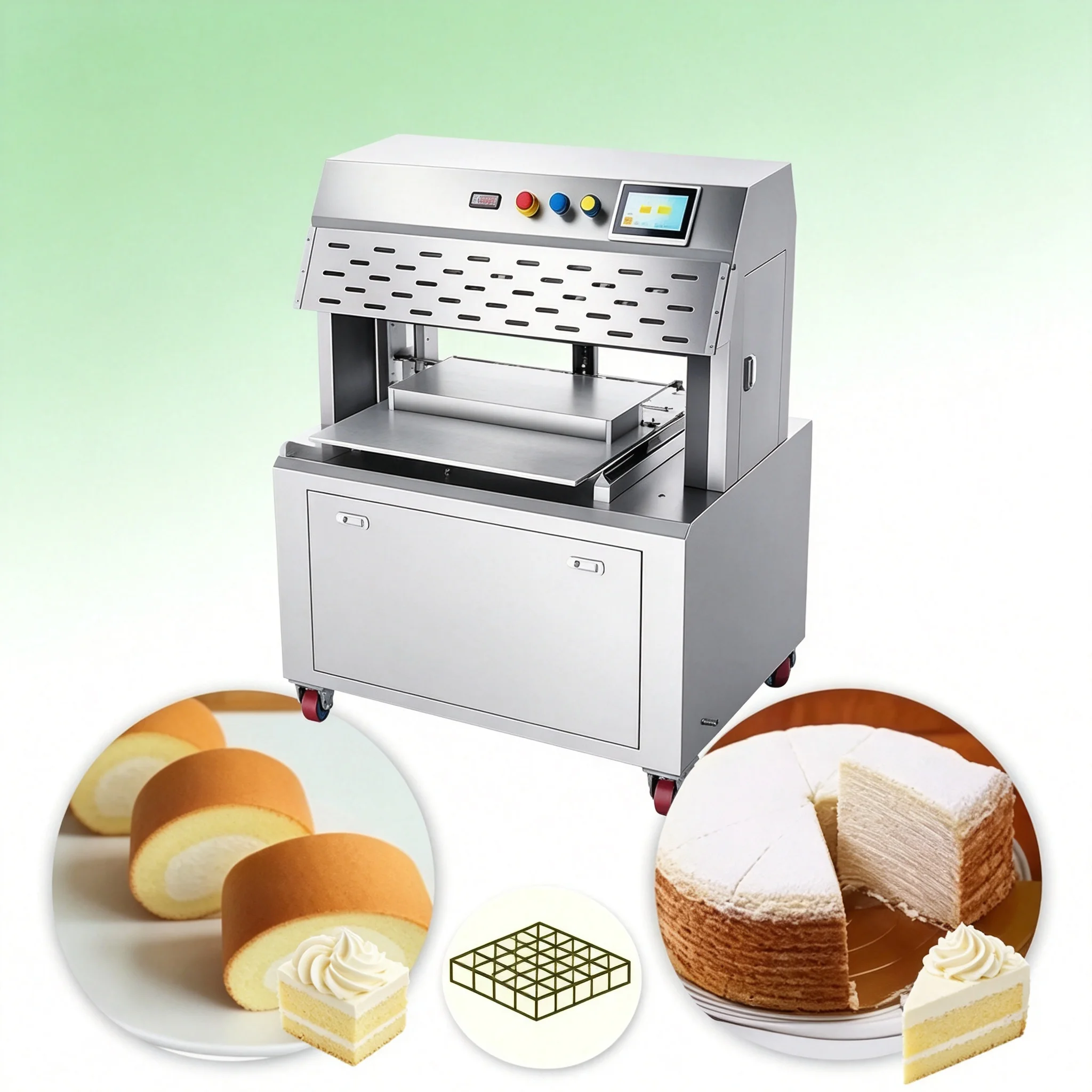 Cake Cutting Machine Auto Slicer Accurate Portion Cutting for Square Rectangular Sponge Cake Business Custom