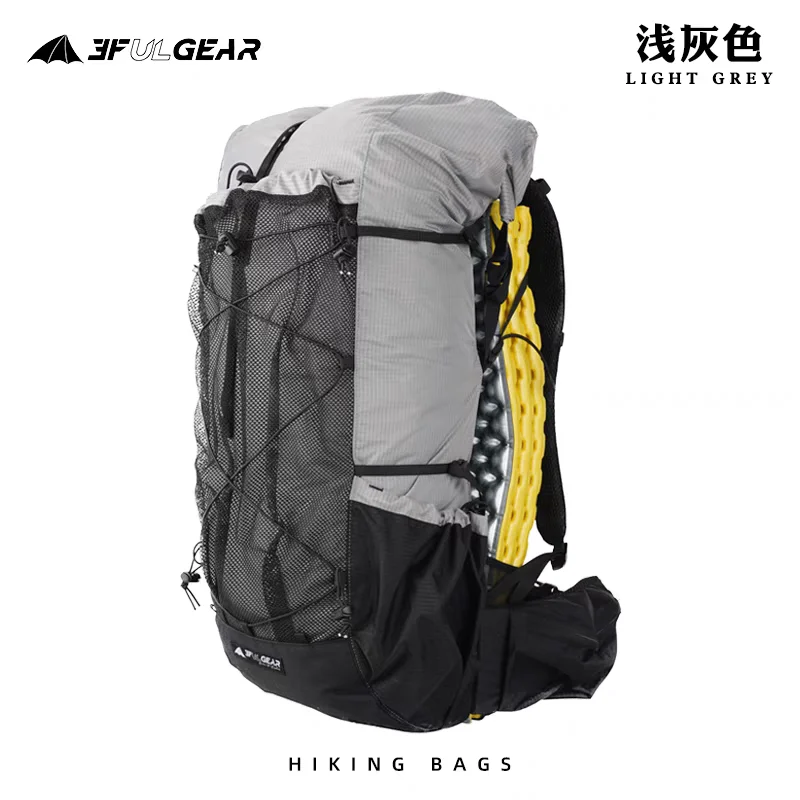 3F UL GEAR 초경량 40+16L 하이킹 백팩-UL 인체공학적 서스펜션 트레킹 팩, 야외 등산용 방수 데이팟