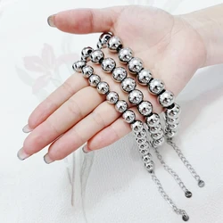 Metal Stainless Steel Jewelry Men's Suitable For Dutch People'S Wrist Wear-Resistant Waterproof Non Fading Smooth Bead Bracelets