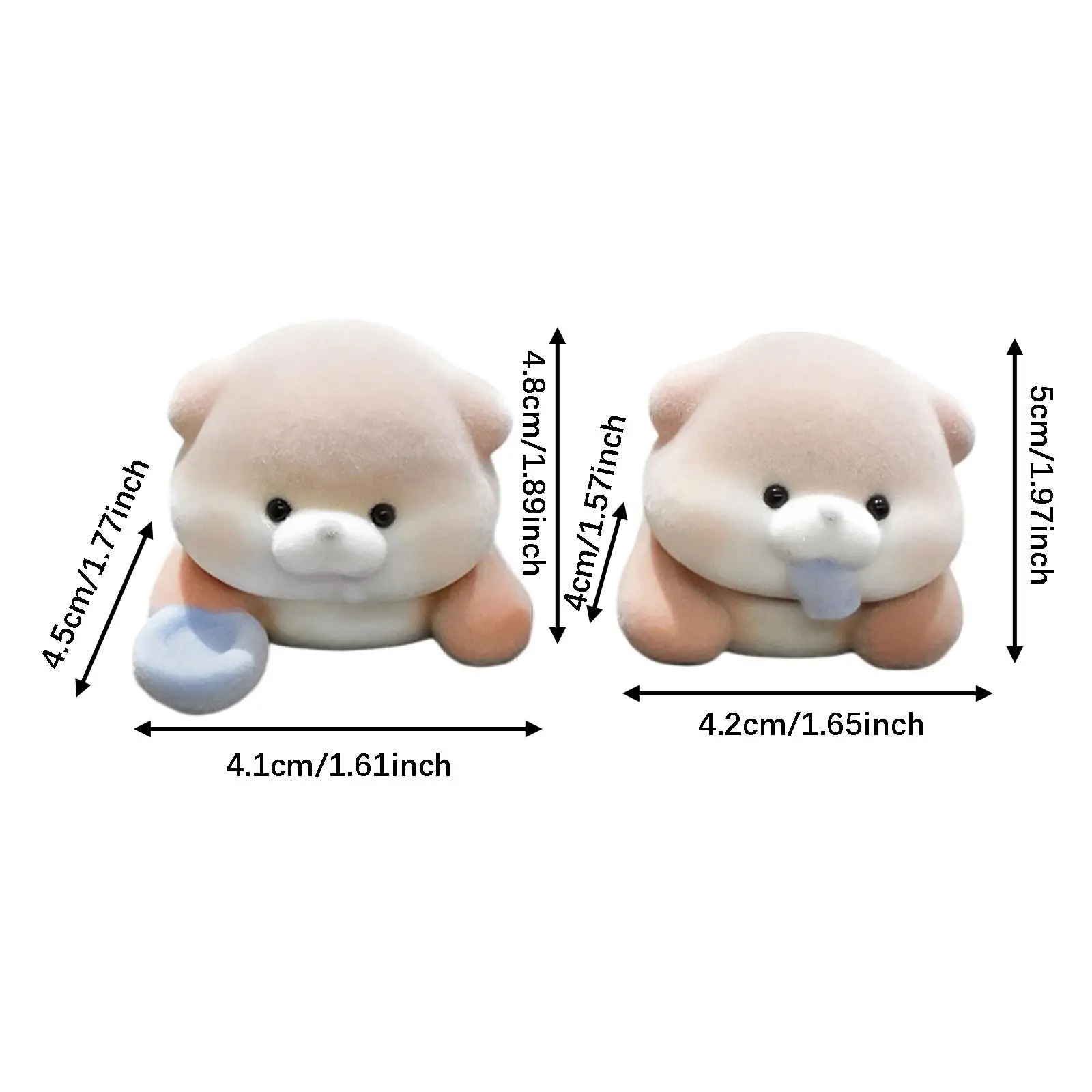 2x Small Otter Statue Car Dashboard Accessories Funny Cute Desktop Ornament Miniature Otter Figurine for Notebook Entrance