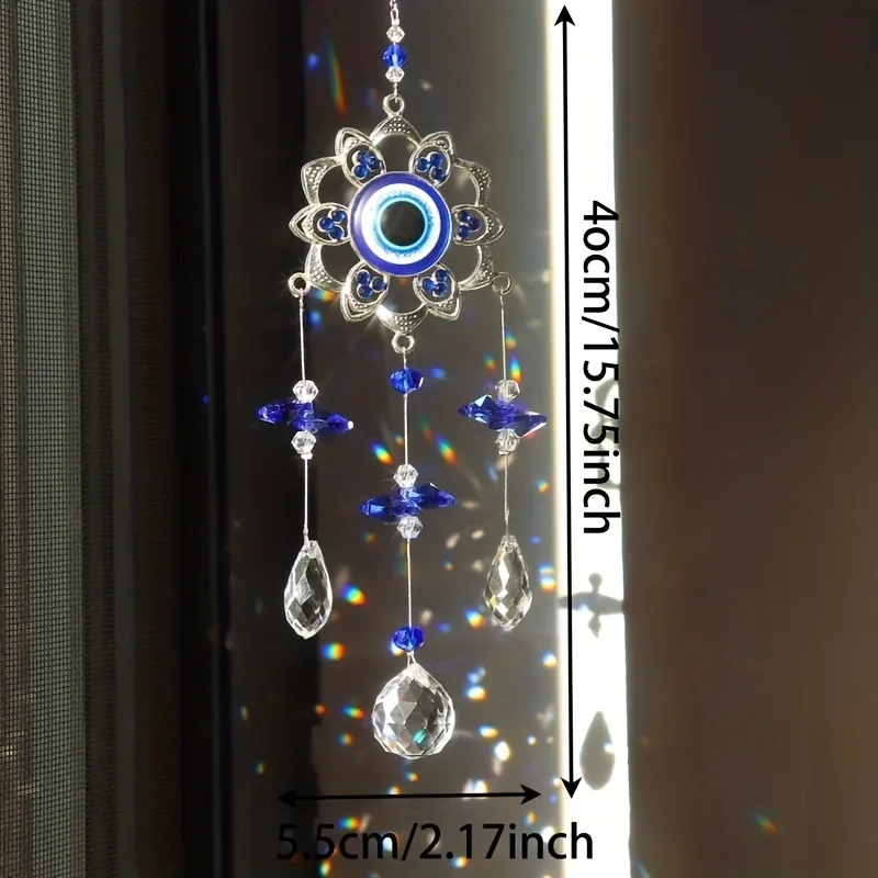Crystal Blue Evil Eye Suncatcher: Love, Protection & Magic - Perfect for Weddings, Housewarmings & More