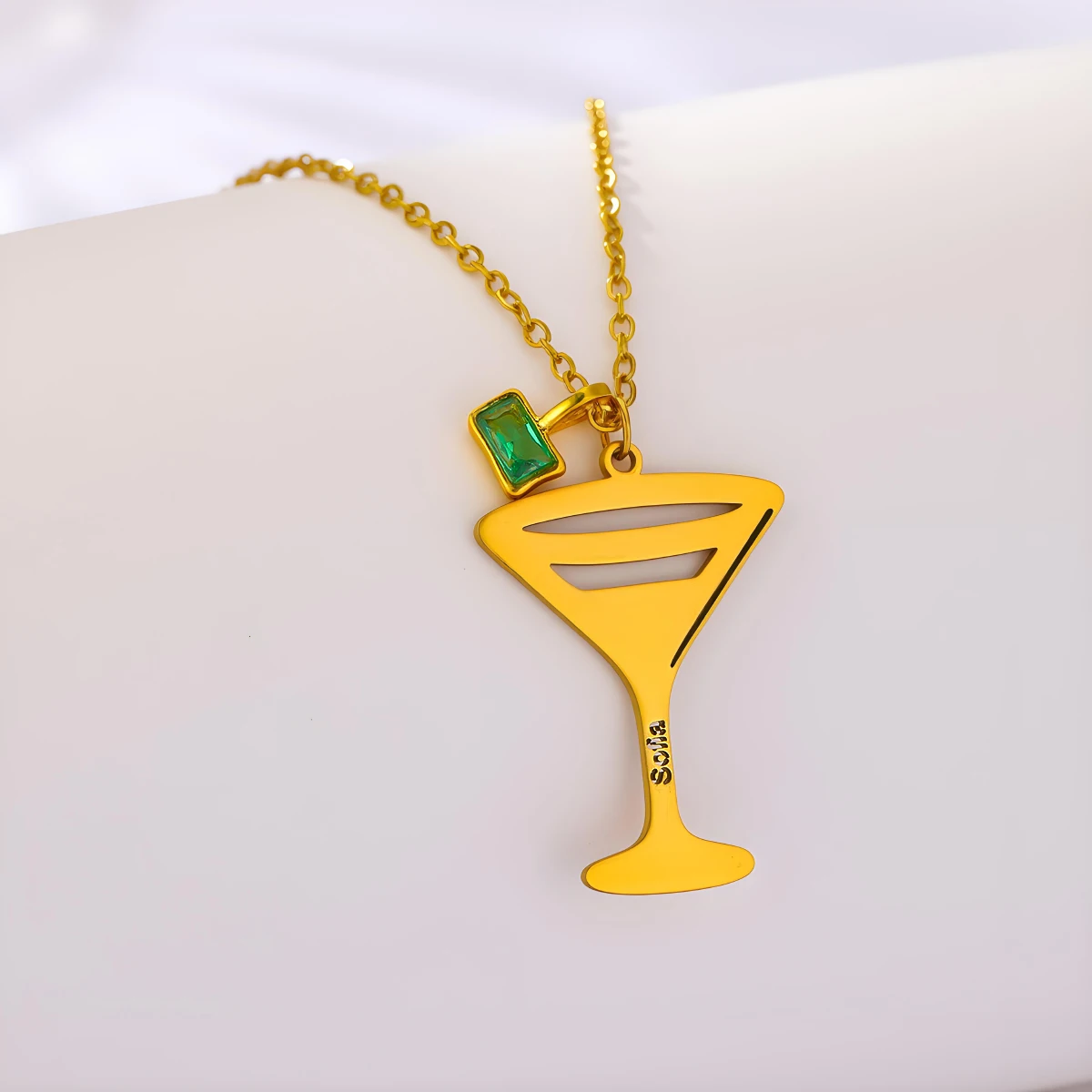 Chandler Custom Name Charms Martini Glasses Stainless Steel Pendants Necklace Antique Jewelry Making  Craft Necklace