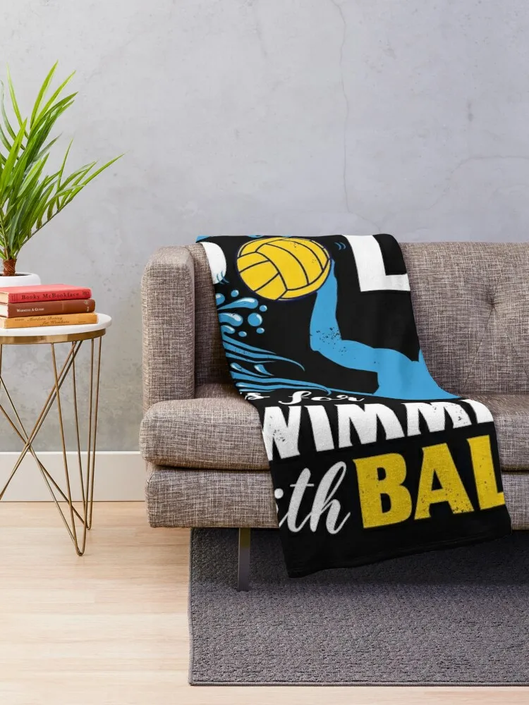 Water Polo graphic Gifts Men and Women Funny Quotes Player design Throw Blanket Plush Cute Blankets