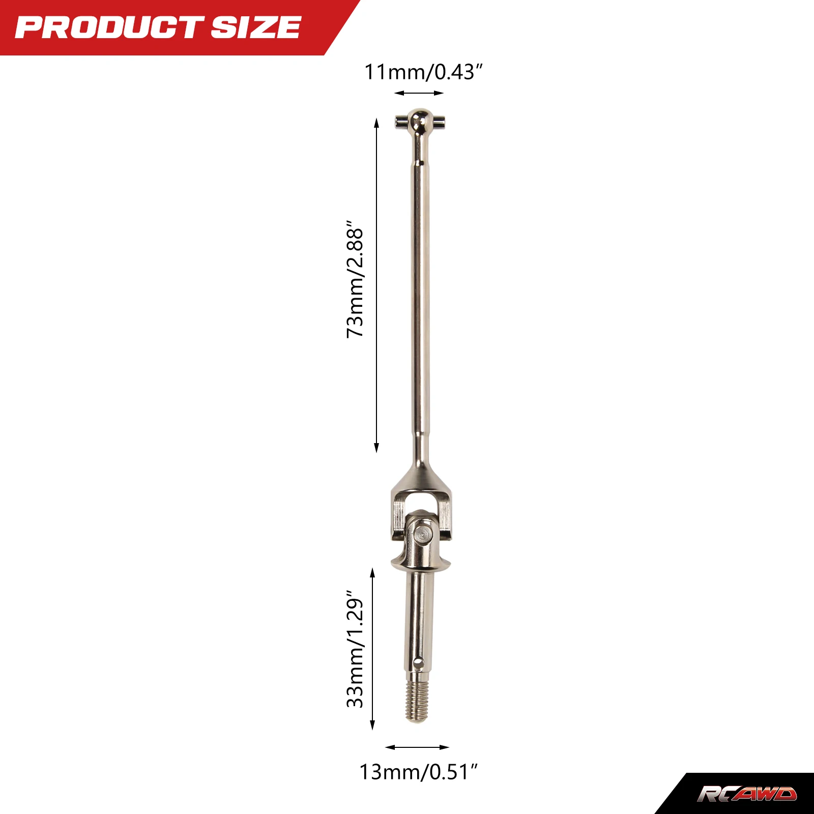 #45 stahl Vorderachse Set U-joint antriebswelle 13*130MM für 1-10 Losi baja Rey RC auto Upgrded teil