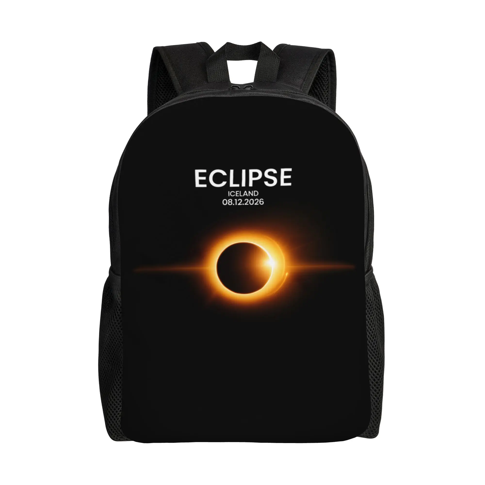 2026 Solar Eclipse Iceland 08 12 26 Total Eclipse Iceland Backpack for Men Cool High School Daypack  Laptop Canvas Bags Gift