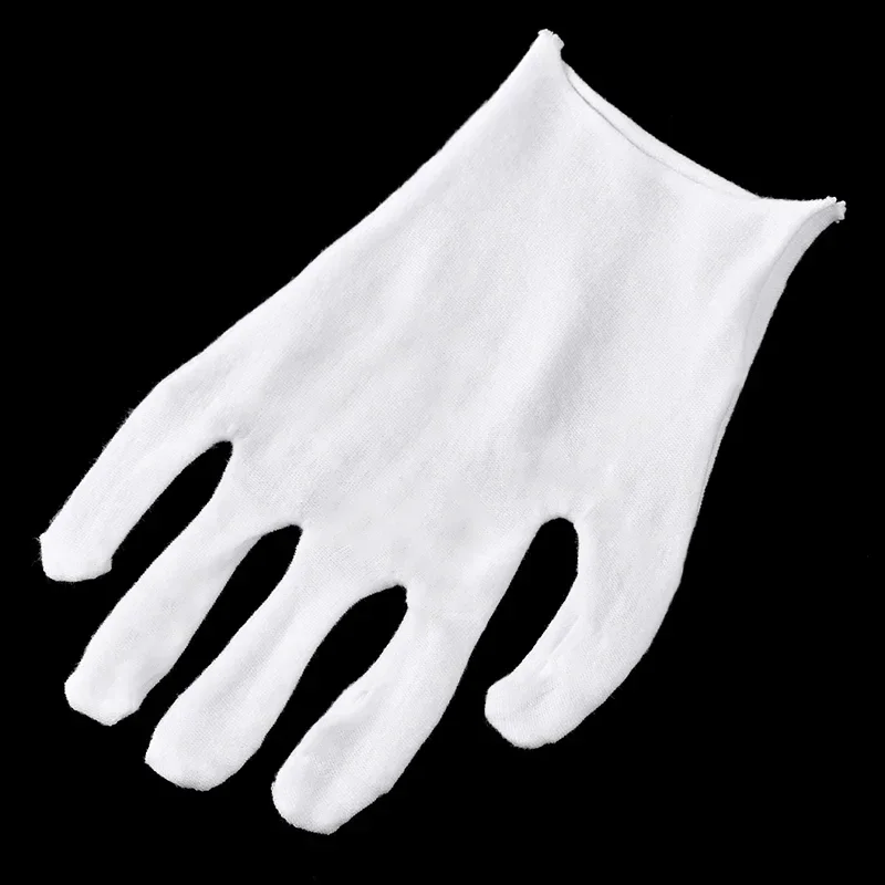 قفازات قطنية بيضاء رفيعة وناعمة، متعددة للعمل المنزلي والخارجي، قفازات عمل سهلة التنظيف ومضادة للغبار، 6 أزواج