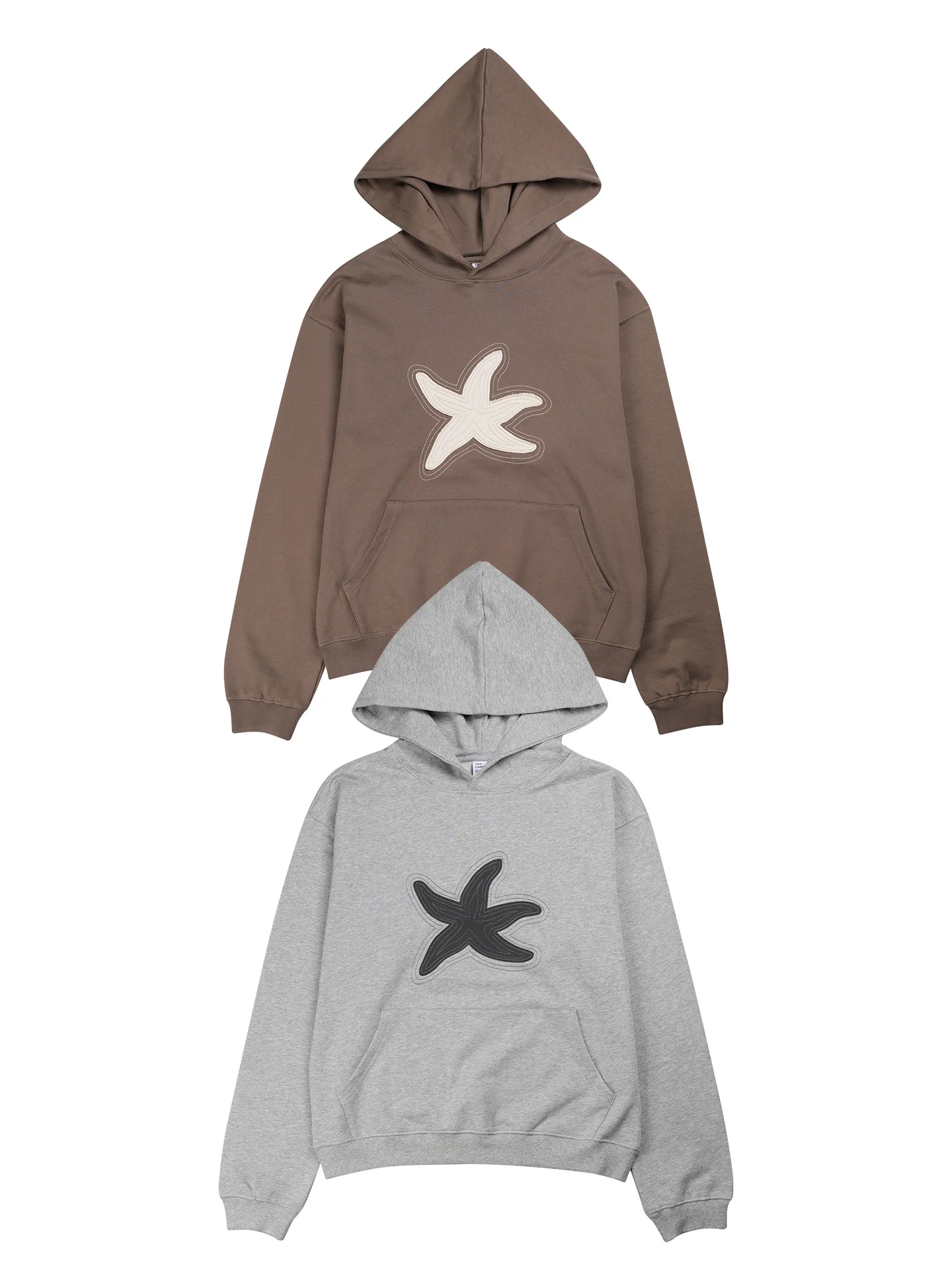 

Свободная женская толстовка с длинными рукавами, повседневная удобная толстовка в корейском стиле с вышивкой в виде морской звезды, универсальная верхняя одежда