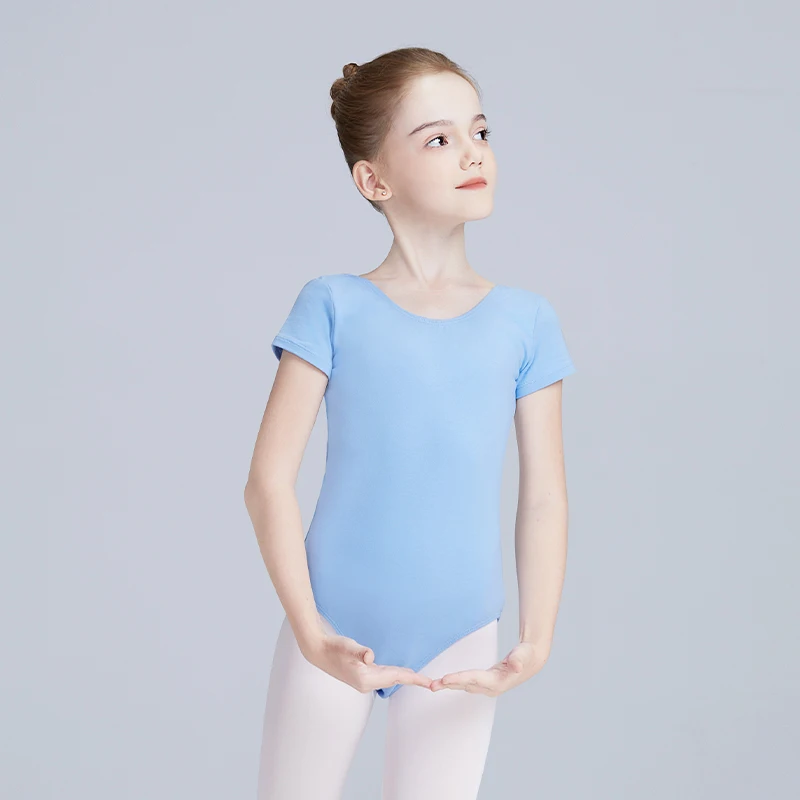 Girls Toddlers Ballet Leotards with Full Lining Kids Short Sleeves Dance Bodysuit Ballerina Dance Leotard Gymnastic Leotard