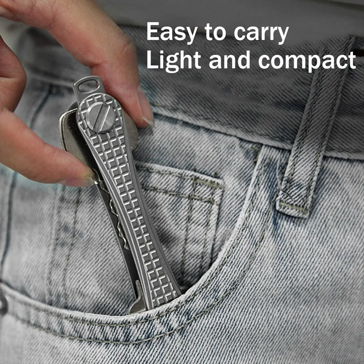 

ABFW Titanium Alloy Key Organizer Men's Mini Key Clip Car Key Bag Waist Hanging Key Chain Hook