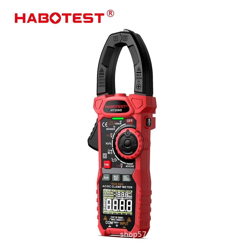 

Habotest Ht208A/D High-Precision Digital Clamp Multimeter AC DC Cross-Border Meter for Measuring Current Resistance Temperature