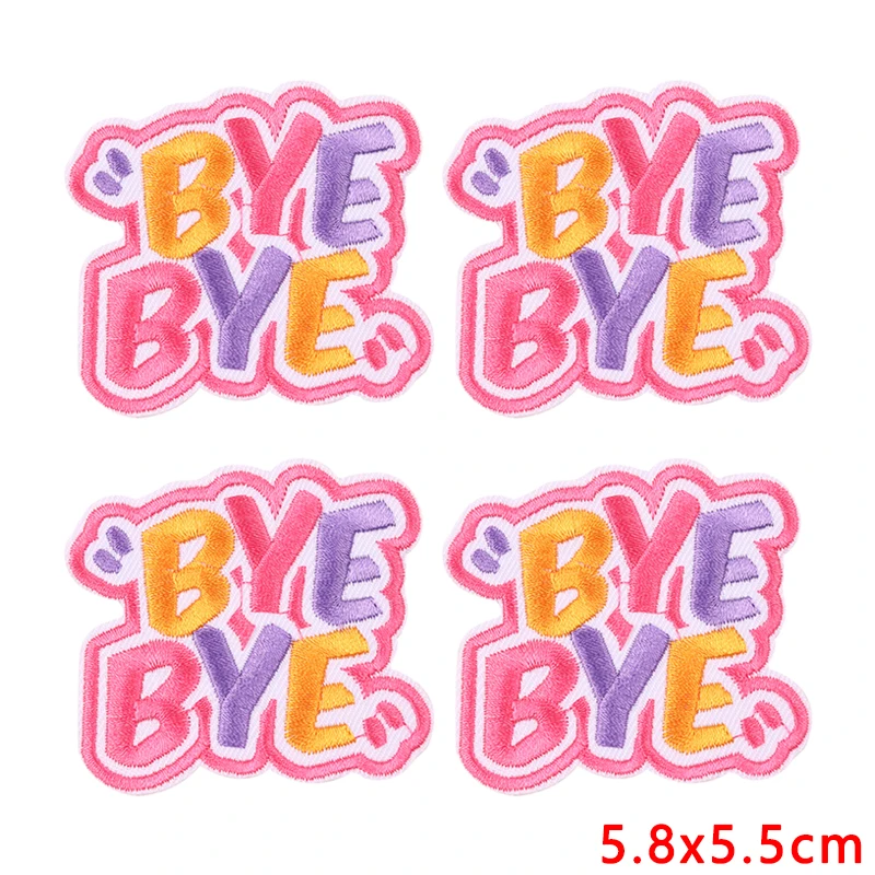 10Pcs Colorful Letters Iron On Patches for Clothing - Hello Love OMG Cool Embroidered Patches On Clothes Jackets DIY Decor