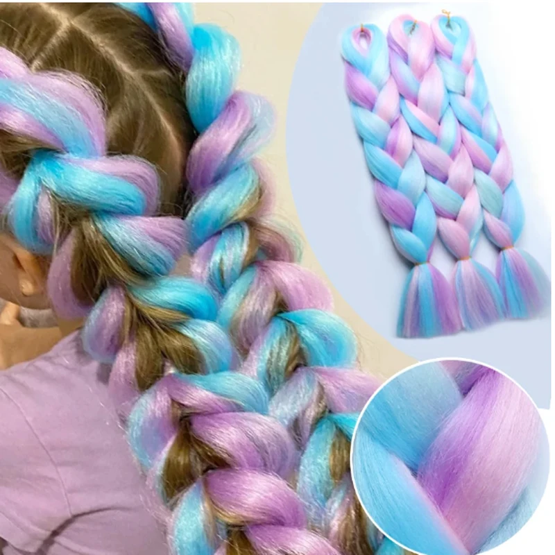 H&STAR 1Pc Synthetic Hair Wig High-temperature Colorful  Braid Wig  Style Pigtail Hairpiece Blonde Ponytail Extensio