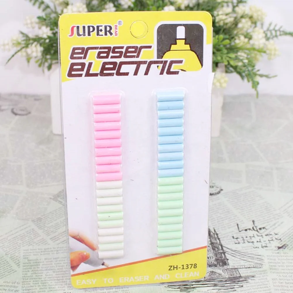 Electric Eraser Refills Universal Pencil Eraser Replacement Easy to Use Clean Writing Stationery Office School Supplies