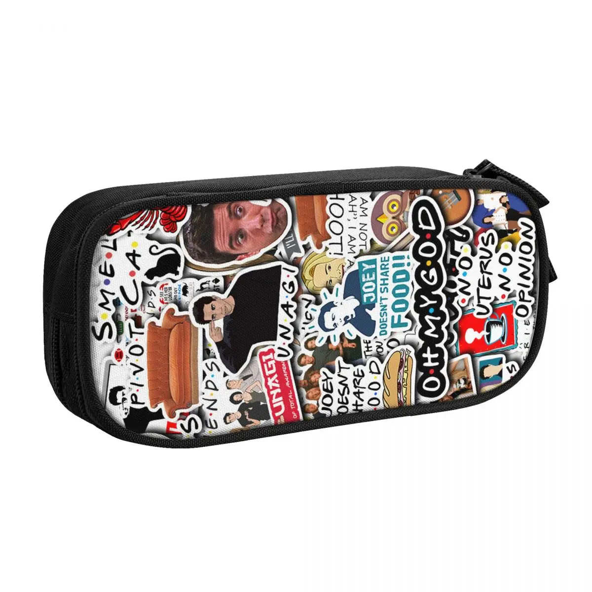 Custom Funny TV Show Friends Collage Pencil Case for Boys Gilrs Large Storage Pen Bag Box School Accessories