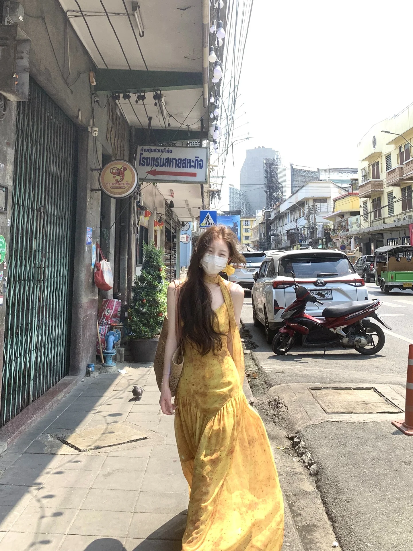 

Лето 2026: Новое женское платье с принтом и завязками, французская серия, длинное платье А-силуэта в корейском стиле, с завышенной талией, из мягкого полиэфирного волокна