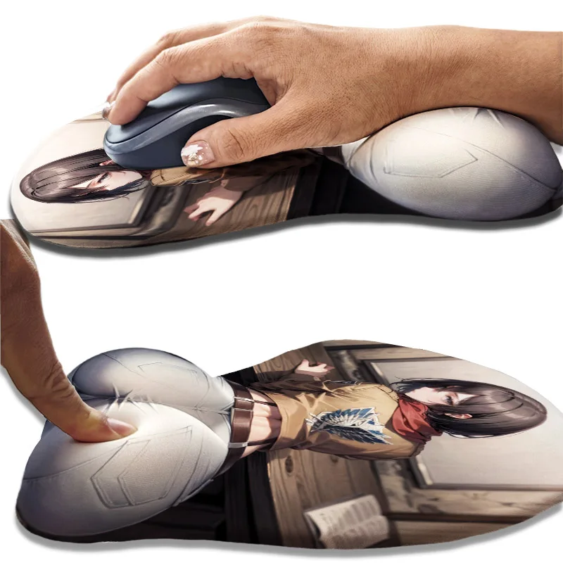 أنيمي ميكاسا بعقب الحمار ثلاثية الأبعاد مسند المعصم تصميم مريح حريري السلس النسيج بطانة حماية من السيليكون عدم الانزلاق بولي Bottom لاستخدام مكتب الألعاب #3