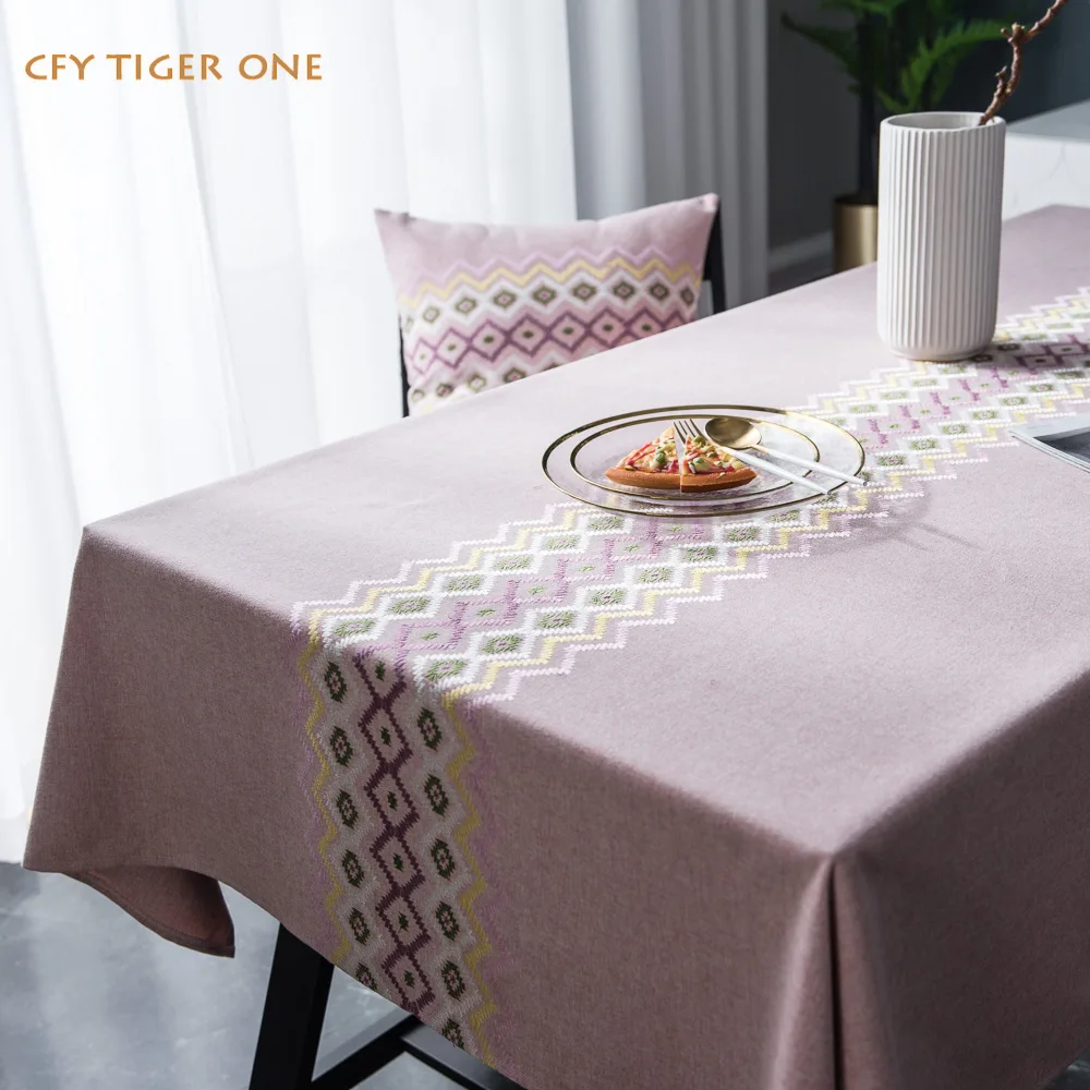 Solid Color Kitchen Tablecloth Antifouling Rectangular Tablecloth Washable and Oil Resistant Coffee Table Mat Table Cover