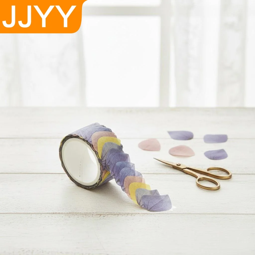 Flower Petals Washi Tape 1 Roll DIY Scrapbooking Journaling Adhesive Paper Tape Cute Stationery Crafts Supplies