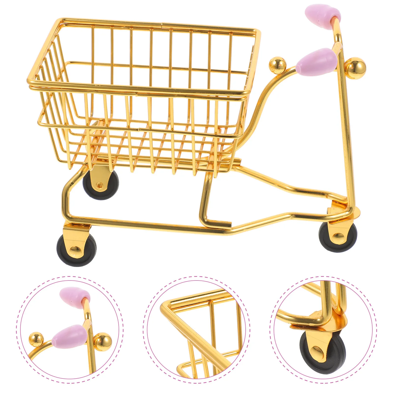Mini Metal Shopping Cart Makeup Sponge Holder for Blender Storage Drying Rack Desk Organizer Sponge Container