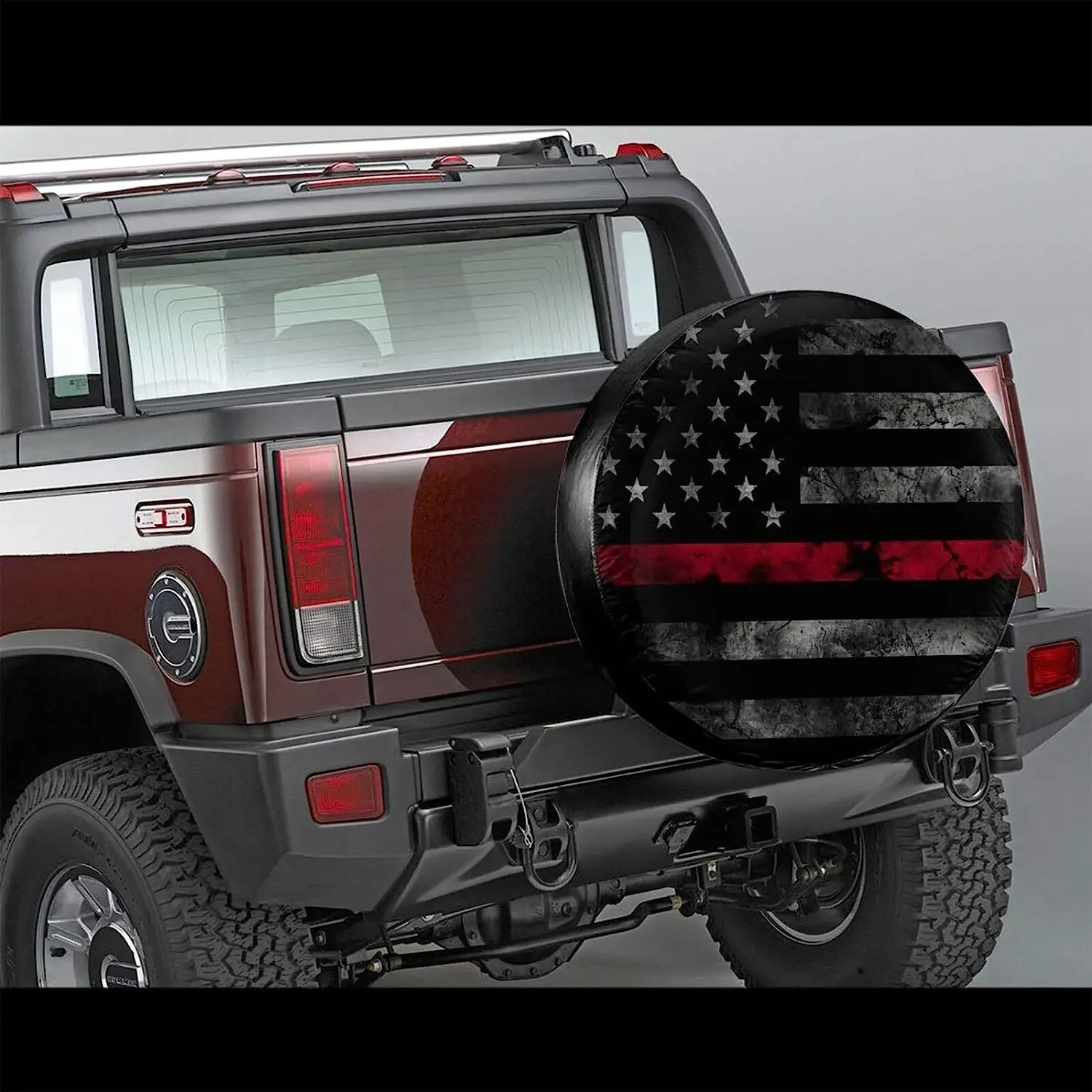 Vintage American Flag Red Spare Tire Cover Weatherproof Dust-Proof Tire Universal Covers Fit for RV Truck SUV Motorhome Travel