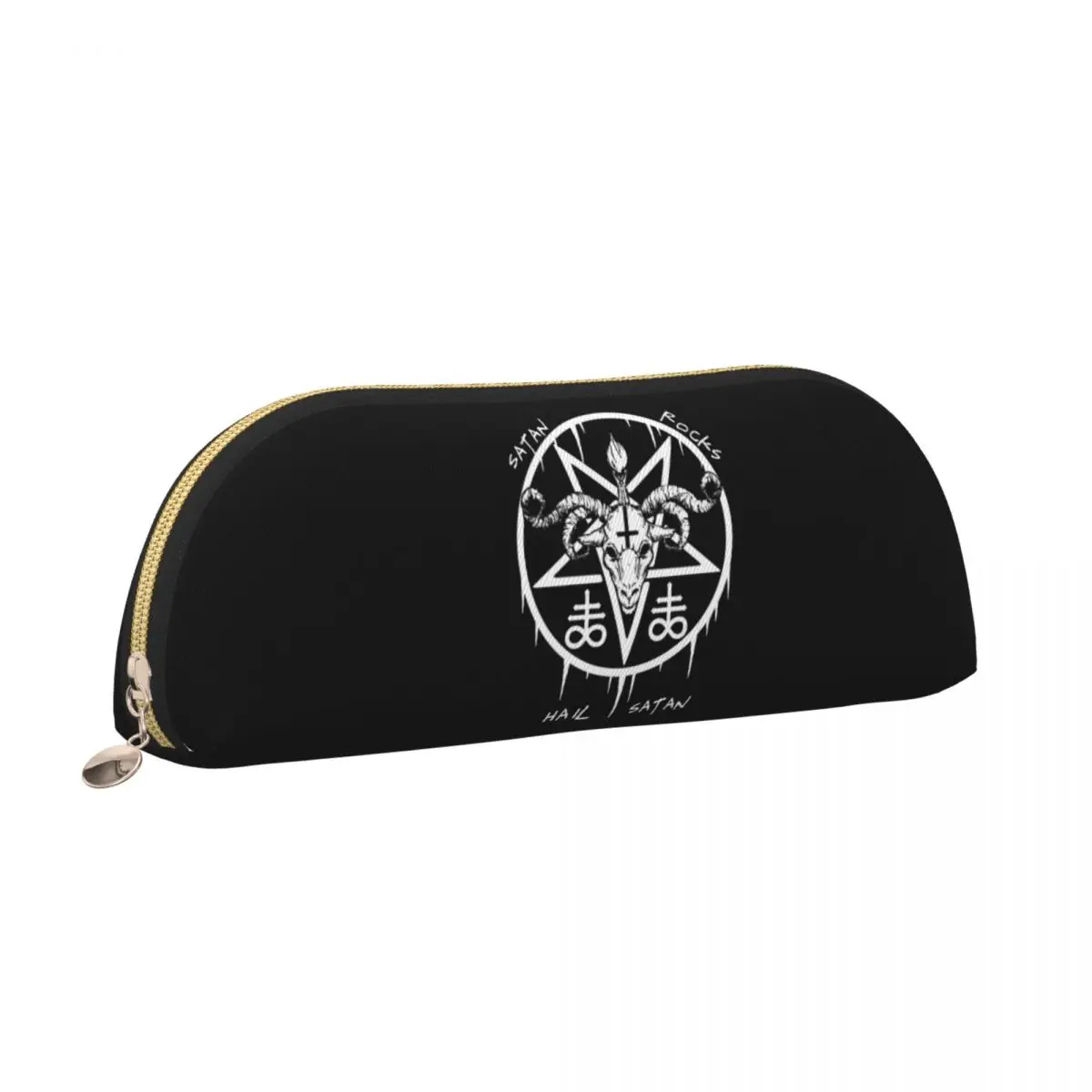 HAIL SATAN SATAN ROCKS Estuches para lápices ocultos sabánicos divertidos Portalápices Caja para bolígrafos de gran capacidad Bolsa para lápices para estudiantes Escuela