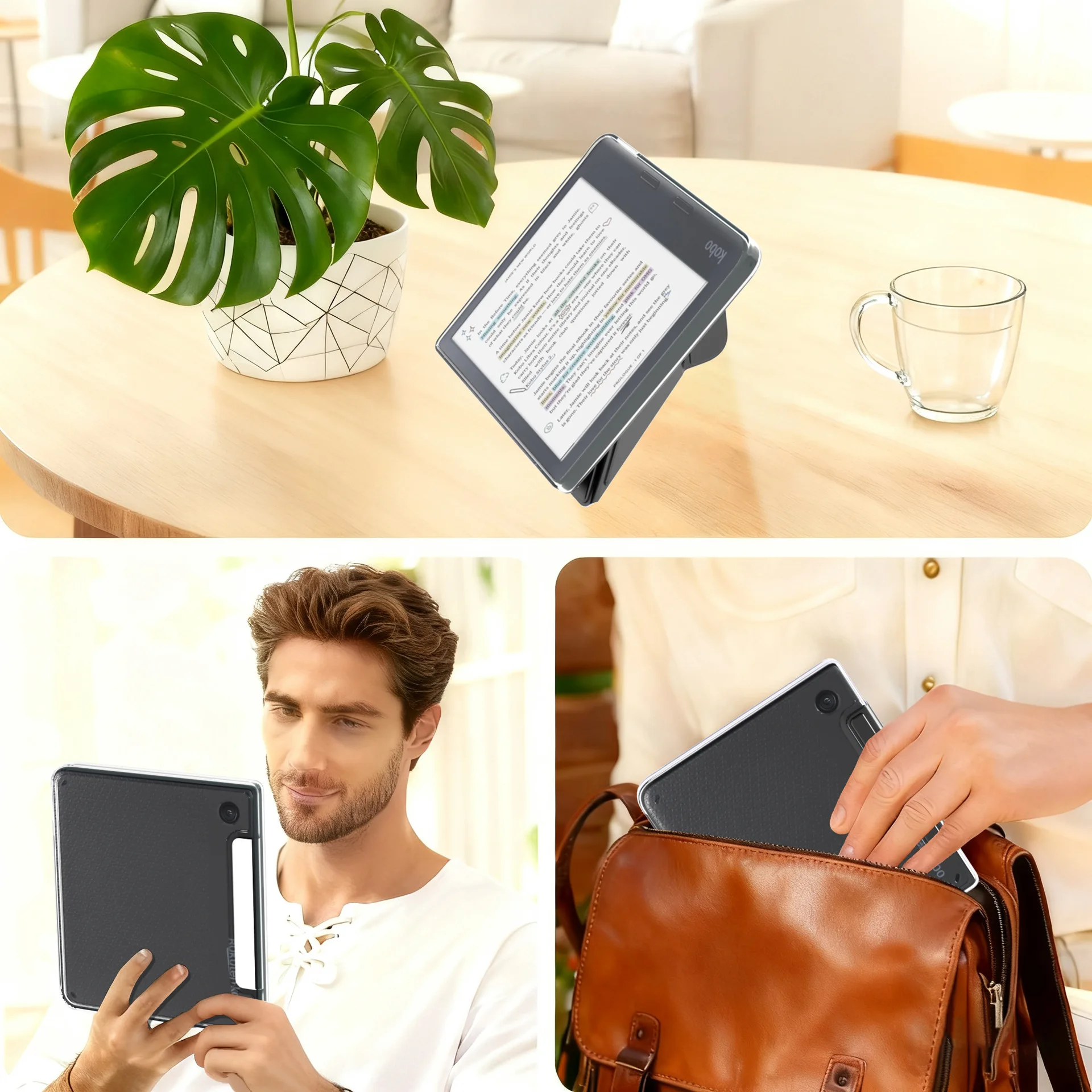 حافظة مغناطيسية قابلة للفصل لـ Kobo Libra Color & Libra 2 مقاس 7 بوصة، غطاء جلد PU مع حماية للنوم التلقائي #3