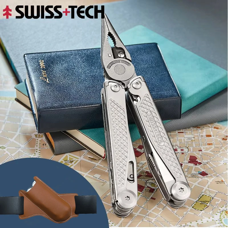 

SWISS TECH 18 In 1 Multitool Folding Pliers Multi-functional Combination Tool Scissors EDC Outdoor Survival Equipment