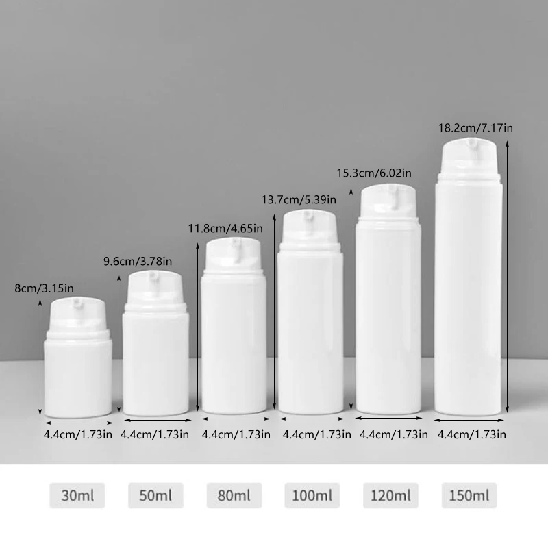 30-150ml Vacuum Pump Bottles Empty Refillable Makeup Cosmetics For Cream Gel Moisturizers Liquid Lotion Bottles Travel Dispenser