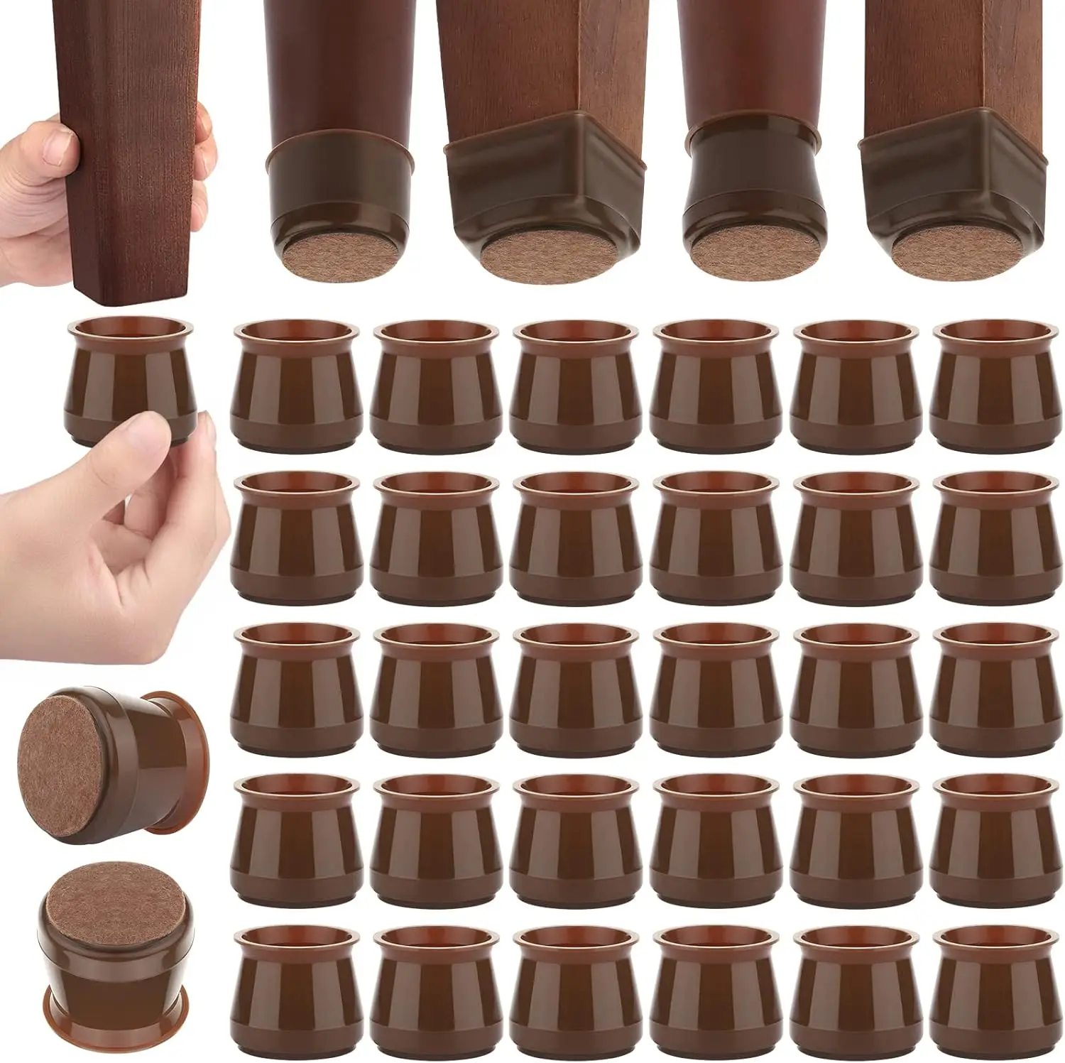 

Silicone Chair Leg Protectors for Hardwood Floors, 32 Pcs Felt Furniture Pads to Prevent Scratches and Noise