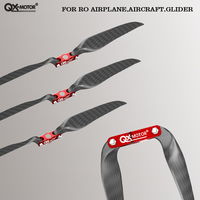 QX-MOTOR Carbon Fiber Folding Propeller Blades With Propeller Clamp 9.5x5 10x6 12x8 13x8 16x8 18x10  For Glider Accessories