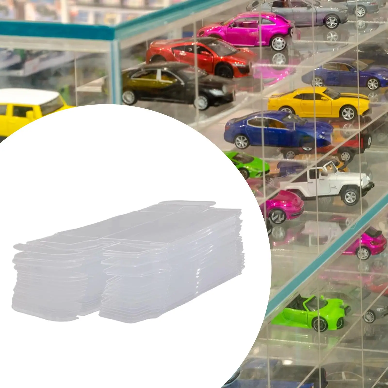 50 stuks PVC transparante doos beschermhoes voor speelgoedpoppen miniatuurbeeldjes