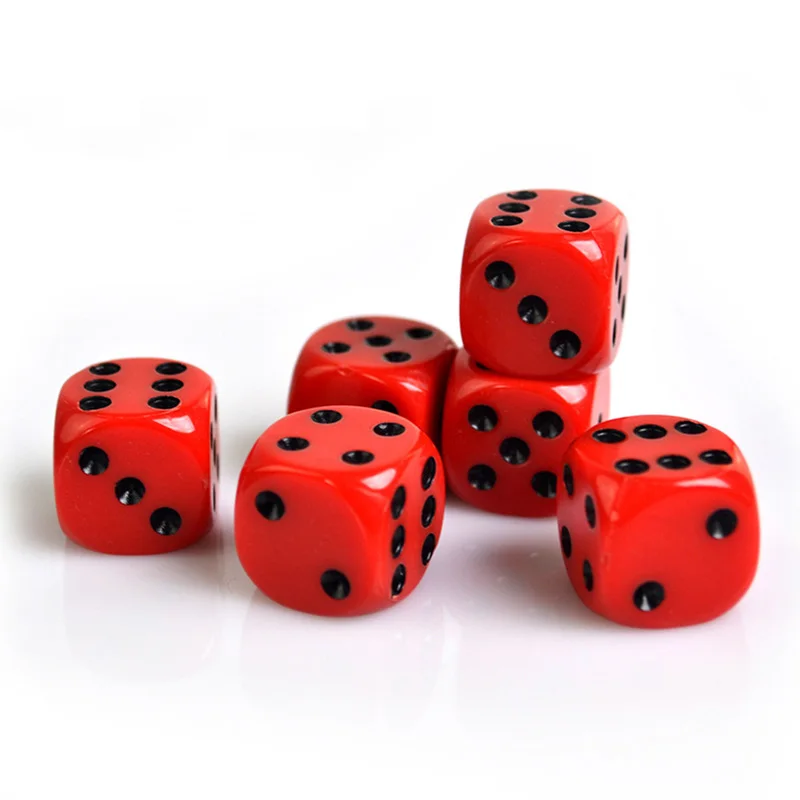 10 PCS/Set Red/Black Dice SET Funny Game Accessory 16mm