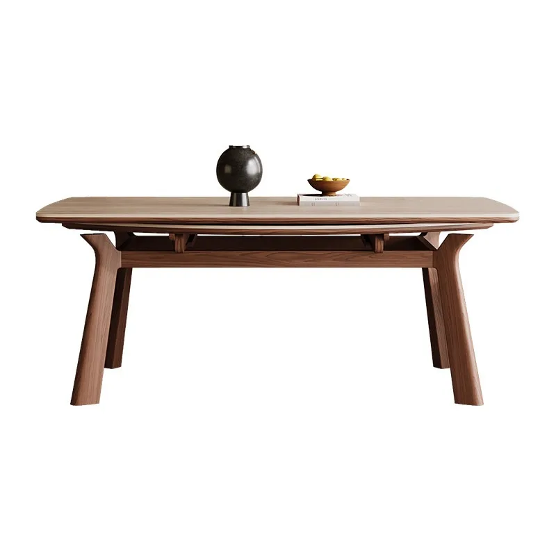 retractable variable round table modern simple small apartment square and round dual-purpose solid wood dining table