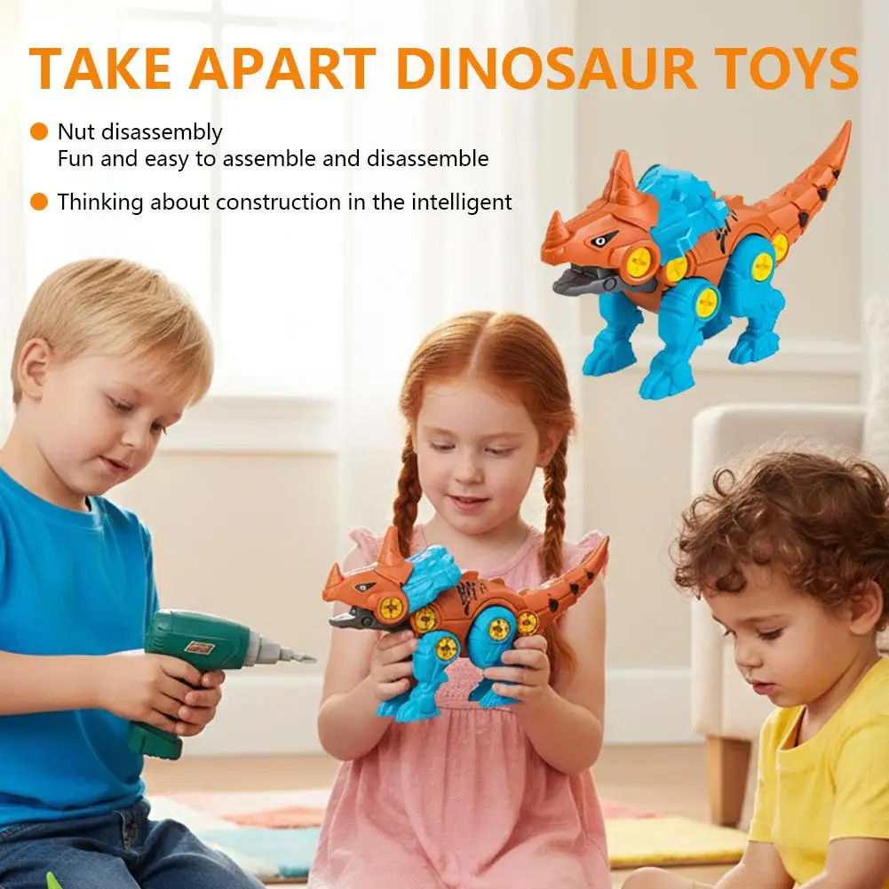 Montage Dinosaurier Modell Spielzeug Kinder Lernspielzeug mit Aufbewahrungsbox Schraube DIY Set für Jungen Geschenk