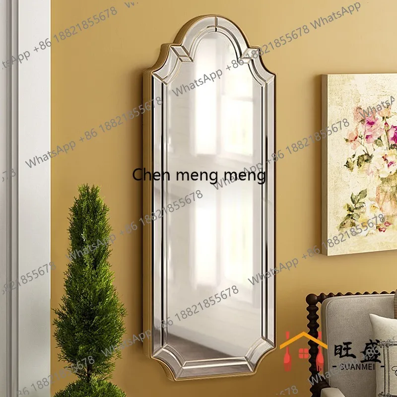 

floor-to-ceiling full-length mirror bedroom home wall-mounted new Chinese-style living room wall-mounted simple fitting mirror