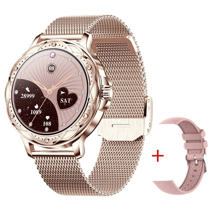 

2023 Best High Quality Diamond SmartWatch for Women Hombre CF12 Smart Watch mujer with Heart Rate Tracker and Bracelet Set