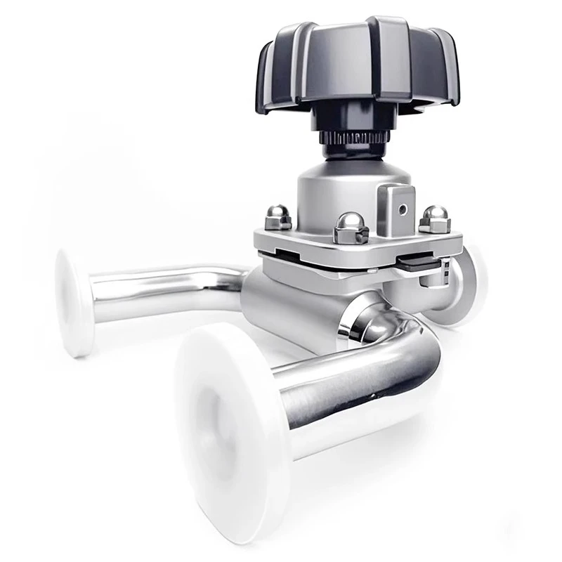 

Sanitary U-shaped integrated three-way diaphragm valve with sampling 316 stainless steel high-quality quick-loading cover Mi