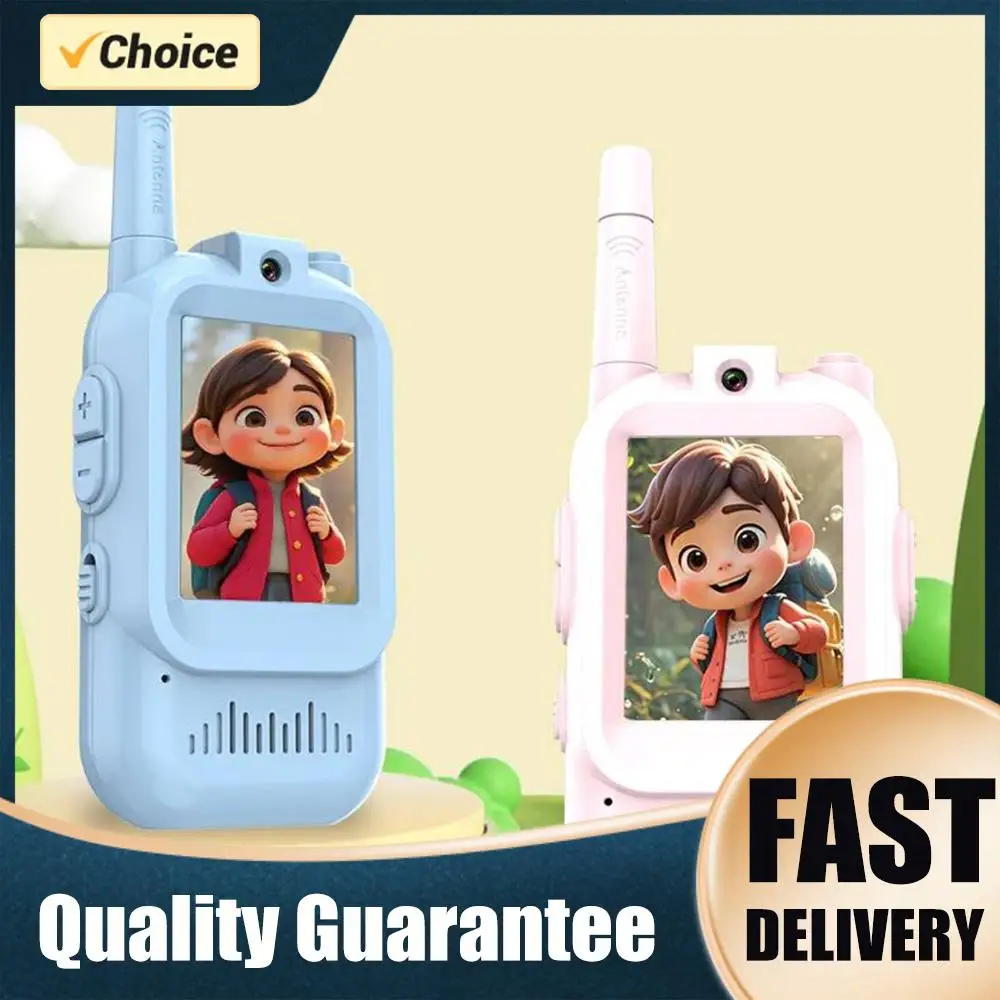 

2 шт. детские видеорации с USB-зарядкой, для использования в помещении и на улице, высококачественная связь, детские игрушки, подарки на день рождения, для детей от 3 до 12 лет